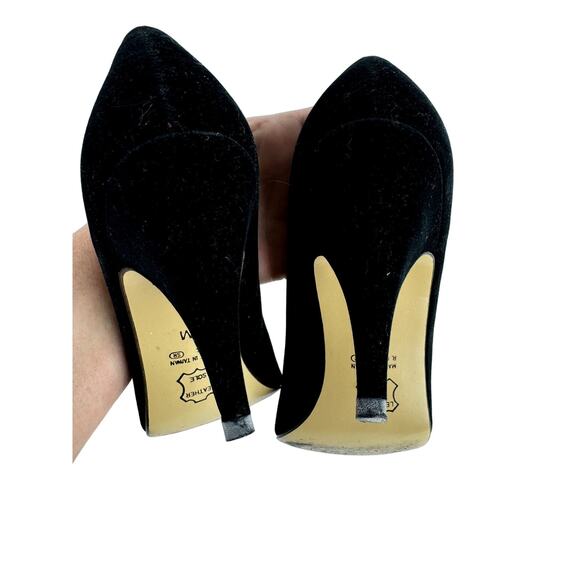 The Touch of Nina 90's Vintage Velvet Pumps with Beaded Toes High Heel - Picture 7 of 8